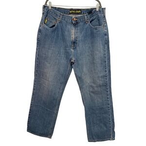 Nautica Jeans Men 38x32 Blue Denim Wide Leg 100%‎ Cotton Jeans Baggy Loose Fit